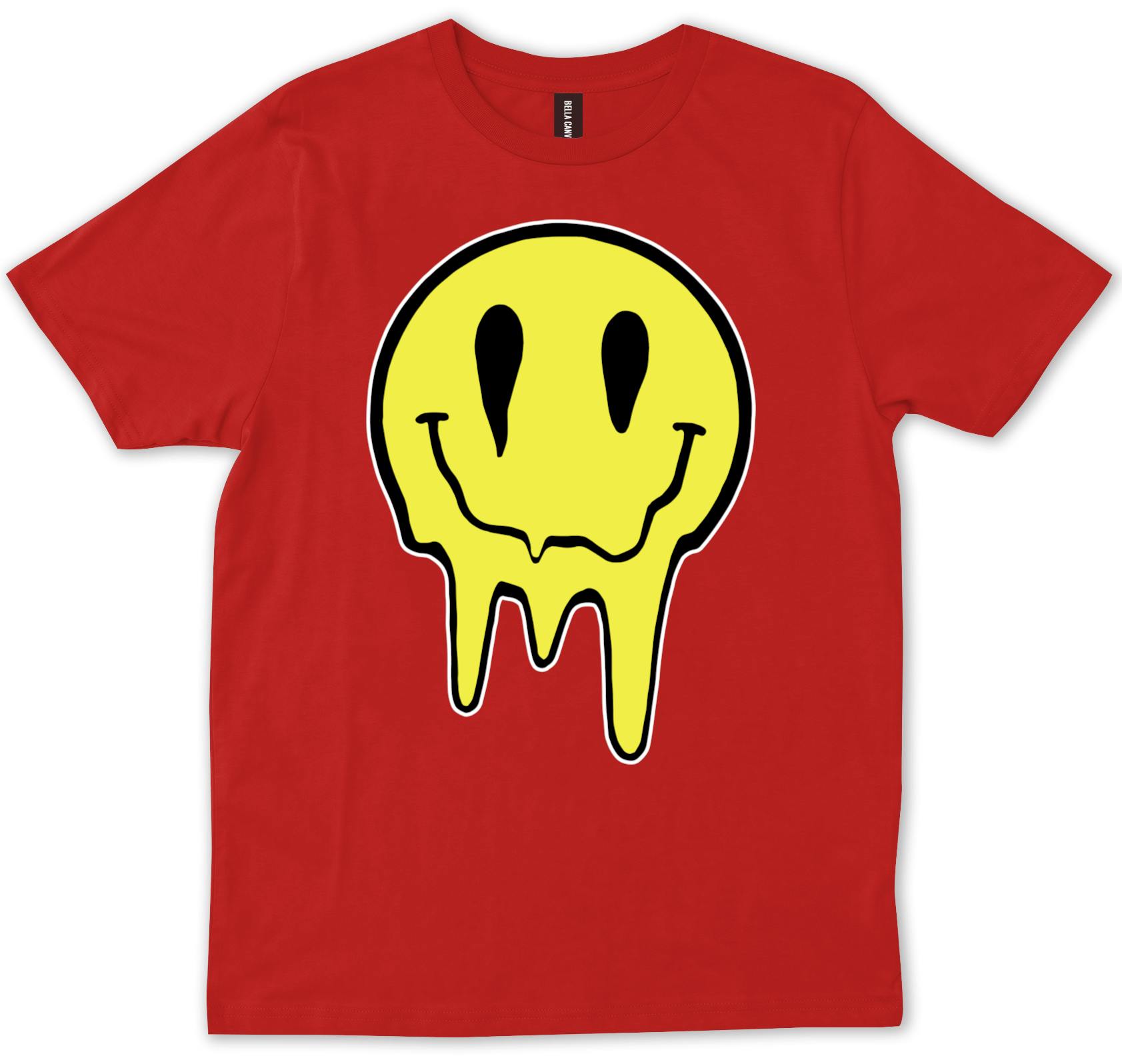 Acid Dripping Smiley Face t Shirt Vintage Gift For Men Women Funny Tee